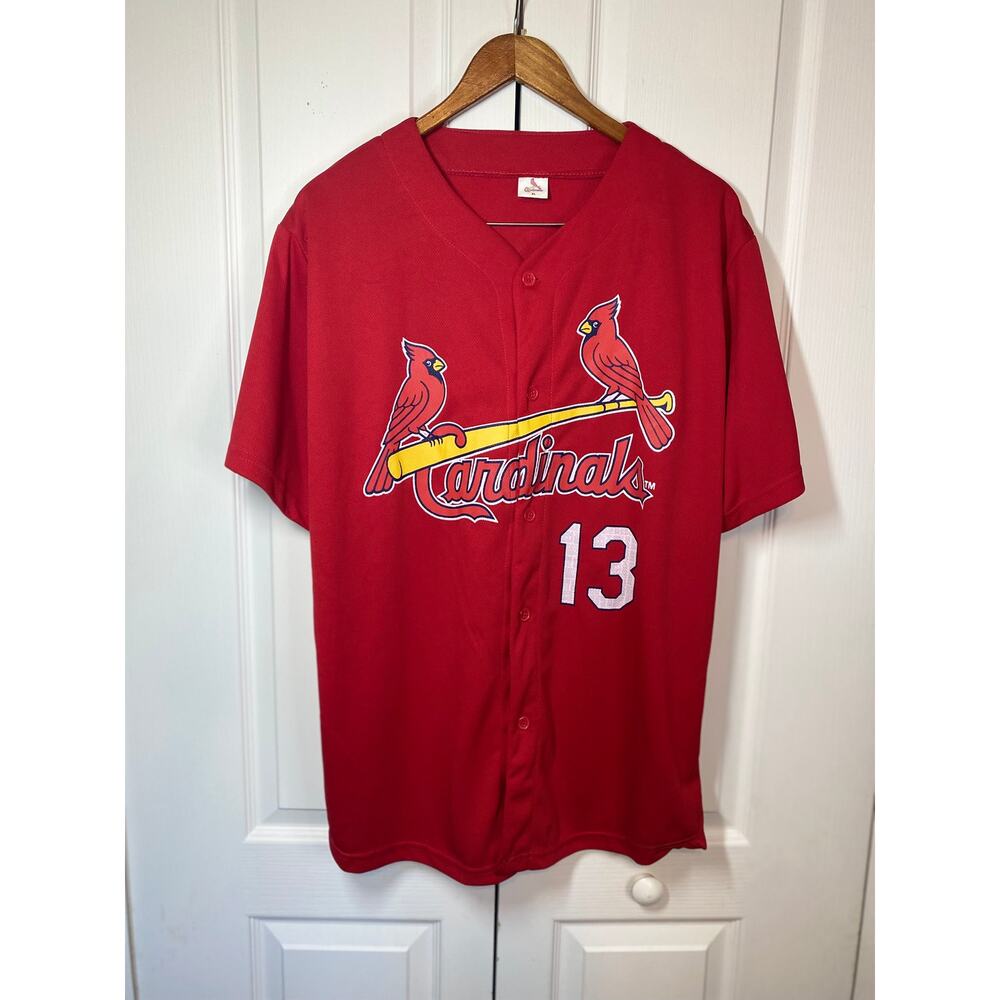 Matt Carpenter #13 St Louis Cardinals SGA Red Button Up Jersey Men’s XL